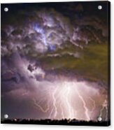 Highway 52 Storm Cell - Two And Half Minutes Lightning Strikes Acrylic Print