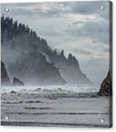 Hills And Mist At Proposal Rock 2 Acrylic Print
