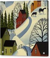 Hills Of Winter - Snow Landscape Acrylic Print