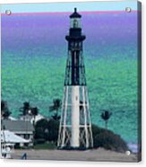 Hillsboro Lighthouse Purple Horizon Acrylic Print