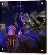Hogsmeade Castle Blue Text Acrylic Print