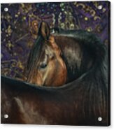 Horse Portrait With Carpet Acrylic Print