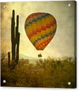 Hot Air Balloon Flight Over The Southwest Desert Acrylic Print