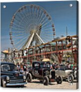 Hot Rods On The Beach Acrylic Print