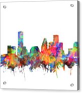 Houston Skyline Watercolor 6 Acrylic Print