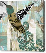 Hummingbird Batik Acrylic Print