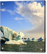 Icebergs And Clouds Acrylic Print