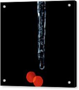 Icicle Drip And Red Bokah Acrylic Print