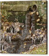 Icicles At Drain Mouth Acrylic Print