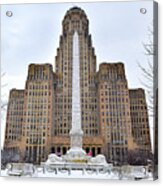 Iconic Buffalo City Hall In Winter Acrylic Print