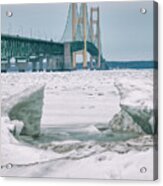 Icy Day Mackinac Bridge Acrylic Print