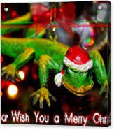 Iguana Wish You A Merry Christmas Acrylic Print