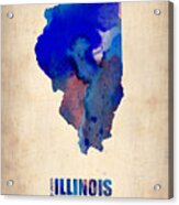 Illinois Watercolor Map Acrylic Print