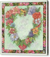 Illustrated Heart Wreath Acrylic Print