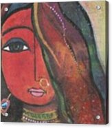 Indian Girl With Nose Ring Acrylic Print