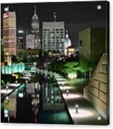 Indianapolis Canal Night View Acrylic Print