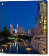 Indianapolis Skyline From The Canal At Night Acrylic Print