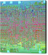 Intel 4004 Cpu 4 Bit Central Processing Unit Cpu Computer Chip Integrated Circuit Mask, Abstract 5 Acrylic Print