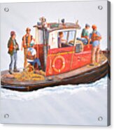 Into The Mist-the Crew Boat Acrylic Print