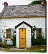 Irish Cottage With A Yellow Door Acrylic Print