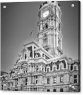 It's Five O'clock In Philly Bw Acrylic Print