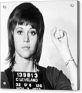 Jane Fonda Mug Shot Vertical Acrylic Print