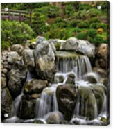 Japanese Garden Waterfalls Acrylic Print