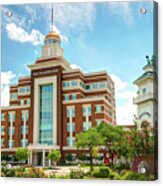 Jenks Oklahoma Cityscape With Lighthouse Acrylic Print