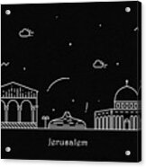 Jerusalem Skyline Travel Poster Acrylic Print