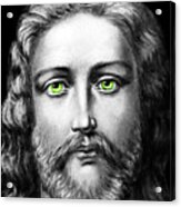 Jesus Green Eyes Acrylic Print