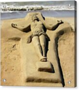 Jesus Sand Sculpture Acrylic Print