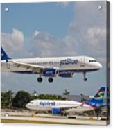 Jetblue Over Spirit Air Acrylic Print