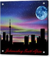 Johannesburg South Africa Twilight Skyline Acrylic Print