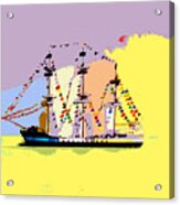 Jose Gasparilla Sailing Colorful Tampa Bay Acrylic Print