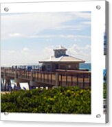 Juno Beach Pier Florida Seascape Collage 8 Acrylic Print