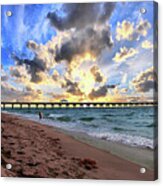 Juno Beach Pier Florida Sunrise Seascape D7 3 Acrylic Print