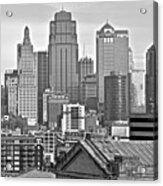 Kansas City Black And White From Above Acrylic Print