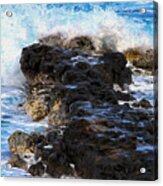 Kauai Rock Splash Acrylic Print