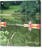 Kayaks On The River Acrylic Print