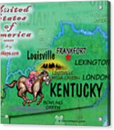 Kentucky Fun Map Acrylic Print