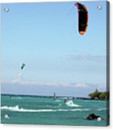 Kite Surfers And Maui Acrylic Print