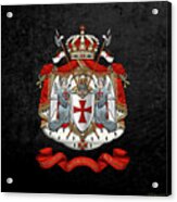 Knights Templar - Coat Of Arms Over Black Velvet Acrylic Print