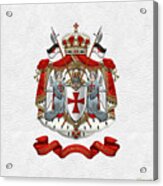 Knights Templar - Coat Of Arms Over White Leather Acrylic Print
