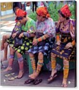 Kuna Women Resting Feet Acrylic Print