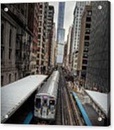L Train Station In Chicago Acrylic Print