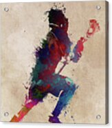 Lacrosse Player Digital Art Acrylic Print