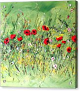 Landscape With Poppies Acrylic Print
