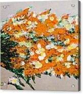 Large Orangy Floral Acrylic Print