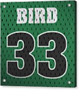 Larry Bird Boston Celtics Retro Vintage Jersey Closeup Graphic Design Acrylic Print