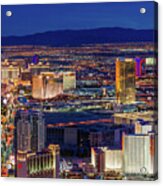 Las Vegas Strip From The Stratosphere Wide Acrylic Print
